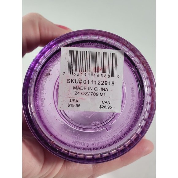 Starbucks Pink Purple Iridescent Grid Venti 24 oz. Cold Tumbler No straw/lid NWT - Picture 2 of 9